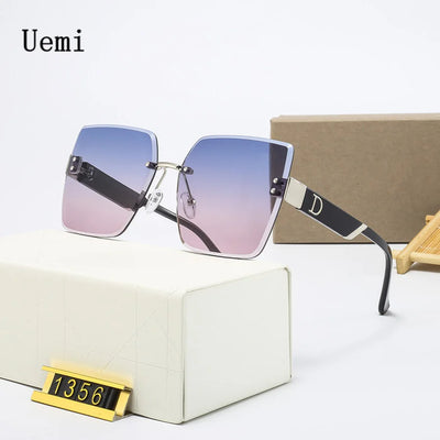 New Fashion Luxury Brand Rimless Women Sunglasses For Men Vintage Designer Square Frame Sun Glasses Female Shades UV400 Eyewear