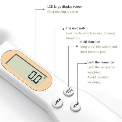 1Pc LCD Digital Measurement Adjustable Weighing Spoon Kitchen Scale Electronic Measuring Spoon Coffee Powder Scale Baking Scale