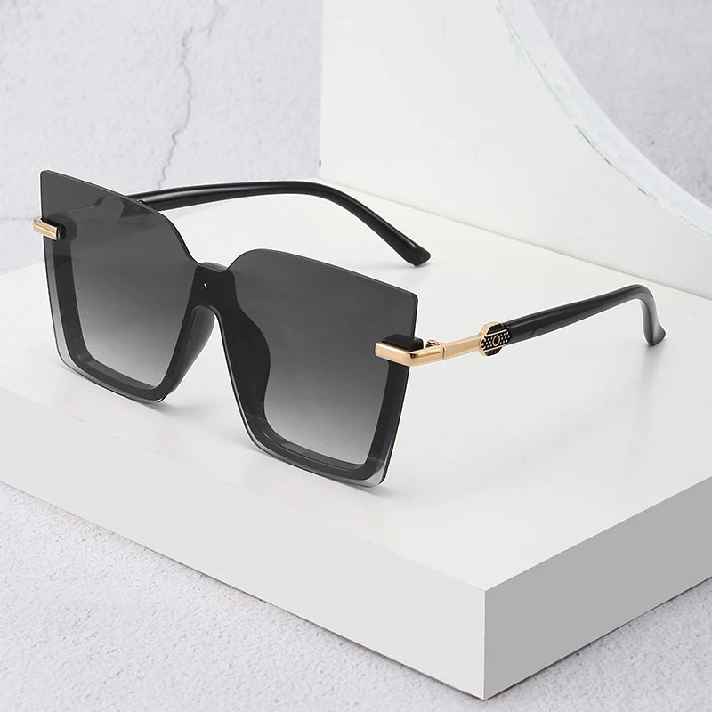 Women Men Sun Glasses Streetwear Large Frame Eyewear GogglesHollow Out Square One-piece Sunglasses Women MenGlasses